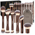 20 PCS Foundation Makeup Brush Set, Double-ended Kabuki Contour Brush for Liquid Powder Concealer Blending Blush Face Makeup To